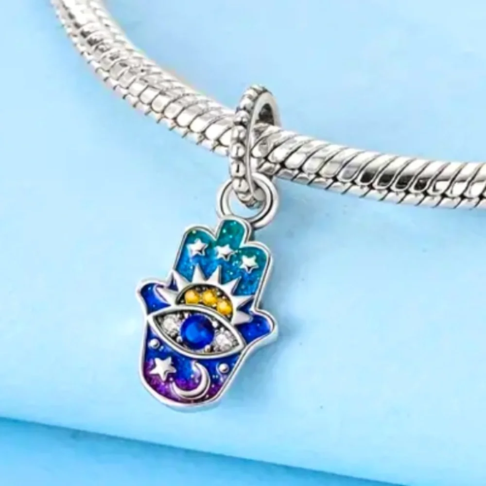 🪬925 Sterling Sun, Moon & Evil Eye Charm